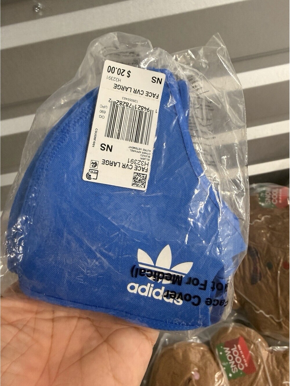 Adidas Face Cover Blue 3 Pack Large Reusable Mask H32391 New Sealed